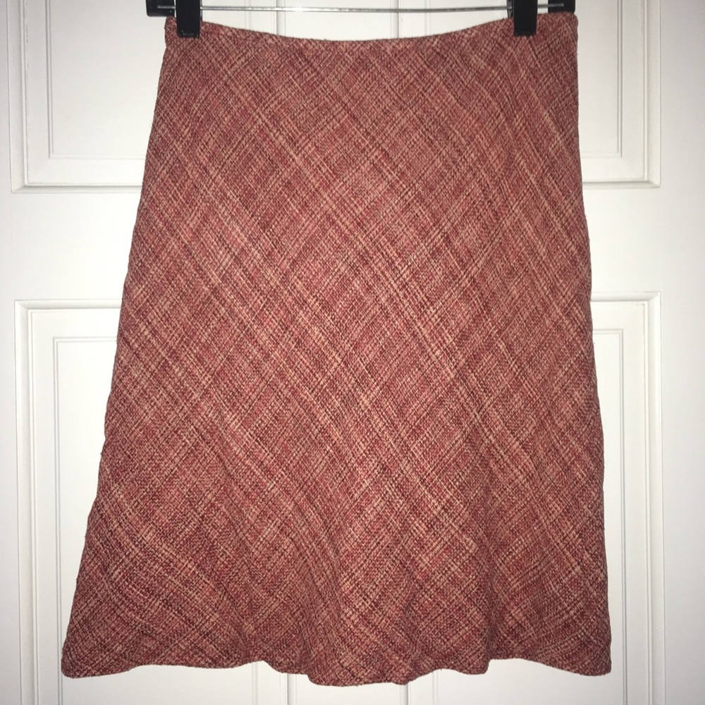 Ann Taylor Loft Petite red/maroon tweed skirt